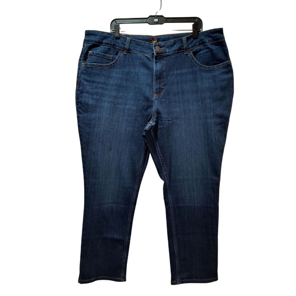 Lee Jeans Women's 22W Short Straight Blue Stretch Denim 41x28